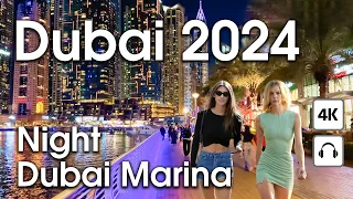 Dubai 🇦🇪 Night Dubai Marina [ 4K ] Walking Tour