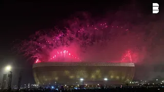 World Cup Final Qatar 2022, Fire works at Lusail Stadium.