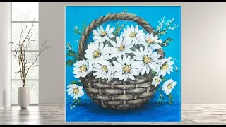 Easy Flower Basket /Acrylic Painting for Beginners/ Step by Step/MariArtHome