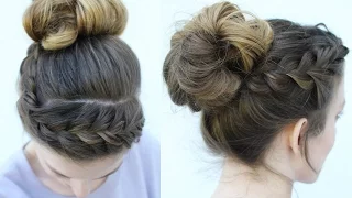 Messy Bun and Braided Headband style | Braided Hairstyles | Braidsandstyles12