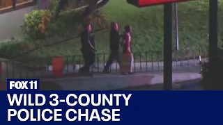 Driver leads police on wild 3-county chase