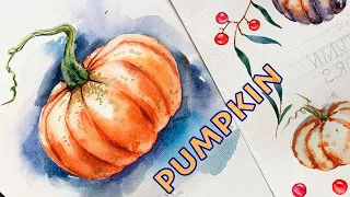 Рисуем Тыкву | Акварель для начинающих! Урок рисования акварелью How to Draw pumpkin