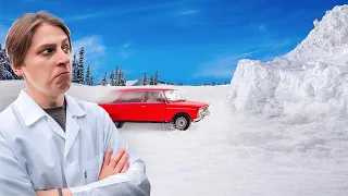 WILL A CAR MAKE IT THROUGH A HUGE SNOW PILE?