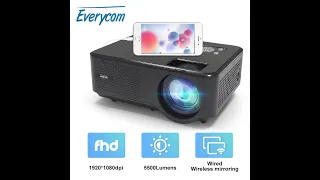 Review Everycom M8 1080P Mini LED Home Cinema Video Projector Full HD 5500 Lumens 2022