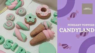 HOW TO MAKE CANDYLAND CAKE FONDANT TOPPERS | Candyland Fondant Cake Toppers #tutorial #caketopper