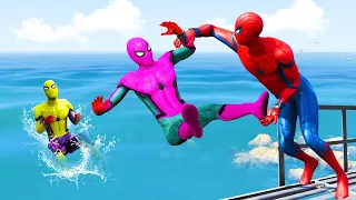 GTA 5 Rainbow Spiderman Water Fails (Euphoria Physics/Ragdolls) #14