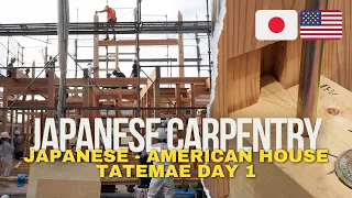Building a Japanese - American House - Tatemae Day 1 - Timber framing with Japanese Joinery