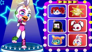 GLAMROCK CHICA DRESS UP vs Anna x Poppy Playtime x FNAF | Gacha Club | Ppg x Rrb Gacha Life