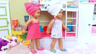 Baby Doll Morning Routine in Bedroom with Bunk Beds! Play Toys family story