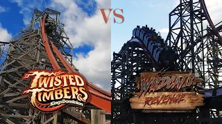 Twisted Timbers VS Wildcat's Revenge Coaster Fight! - Which RMC is Better?