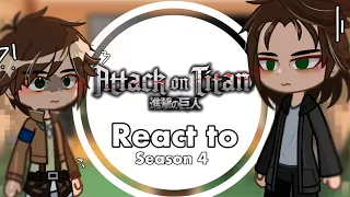 Season 1 aot reacts to season 4 || snk || lazy || 𝗦𝗶𝗹𝘃𝗶𝗼 ☆