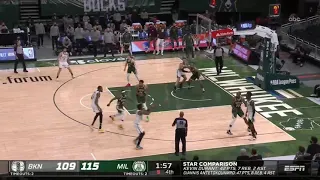 Giannis blocks KD but Kyrie Irving has his back after hitting crazy shot
