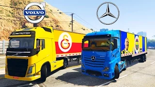 4 Büyükler Futbol Takımı Tırları Arabalar Otobanda Yarışıyor - GTA 5