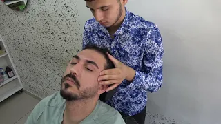 ASMR Young Turkish Barber By Selman Head,Face,Body,Back,Neck and Arm Massage