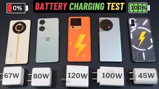 Nothing Phone 2 vs Oneplus 11r vs iQOO Neo 7 pro / Nord 3 / Realme 11 Pro Battery Charging Test