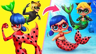 Ladybug y Cat Noir se Convierten en Sirenas / 9 DIYs para LOL Surprise