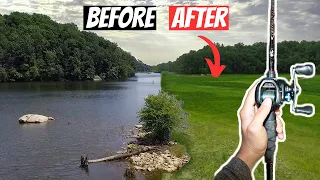 Fishing a Massive Drained Lake with Loads of Fish!