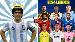 Diego Maradona 🆚 2024 Legends (Ronaldo, Messi, Neymar, Mbappe, Bellingham, Haaland, Vini, Benzema)💪⚽