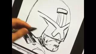 LIVE drawing of Judge Dredd in acknowledgement of the BRITS VOTING RESULTS!!