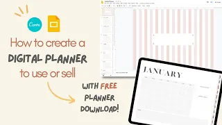 📚 How to make a digital planner | ⬇️FREE Planner Download | Canva and Google Slides tutorial |