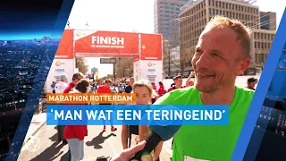 Marathonlopers komen uitgeput maar voldaan over finish in Rotterdam | Hart van Nederland