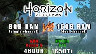 Horizon Zero Dawn - 8GB(single) vs 16GB(dual) memory comparision