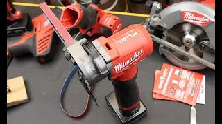 It's Here! The M12 Milwaukee 2482-20 Bandfile. Amazing 1/2" x 18" belt sander is going places fast!