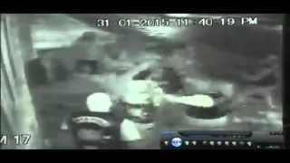 Surveillance video of biker brawl WARNING  GRAPHIC