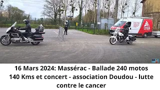 Massérac - Ballade 240 motos 140 Kms et concert - association Doudou - lutte contre le cancer