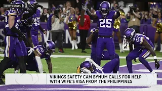 Vikings'  safety Cam Bynum calls for help in wife's visa pursuit after victory over 49ers