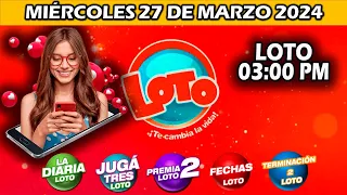 DIARIA 03 PM SORTEO LOTO NICARAGUA | hoy MIÉRCOLES 27 de marzo de 2024 | LOTO DIARIA LOTO FECHAS