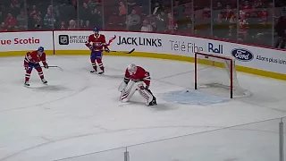 Montreal Canadiens goalie Antti Niemi warms up 2/10/18