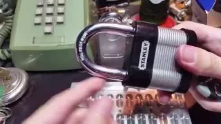 (69) Stanley 60mm laminated body padlock picked and gutted