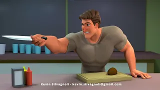 Kevin Silvagnoli - Eccentric Anim - Dude Rig - Shot Progression - 3D Animation