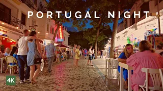 Albufeira Portugal Nightlife| 4k Night Walk Summer | Portugal walking tour | 4K walks UHD 60fps