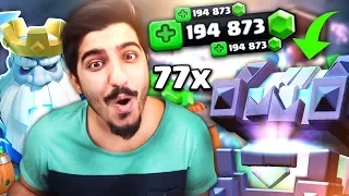 77 TANE EFSANEVİ KART ÇIKARDIK! EFSANEVİ KRAL SANDIĞI AÇILIŞI - Clash Royale