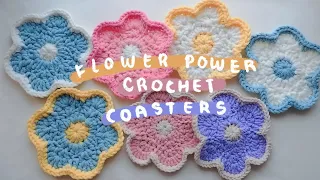 Flower Power Crochet Coasters - Advanced Beginner Crochet Tutorial | stringbbeans