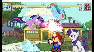 Rainbow Dash and UMVC3 Twilight Sparkle vs Mario and Rarity