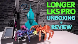 LONGER LK5 PRO Review + Unboxing + Assembly + Bed Leveling + Big 3D Printer Timelapse Compilation