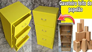 Como fazer um gaveteiro de papelão #comofazerumgaveteirodepapelão #gaveteirodepapelão #gaveteiro