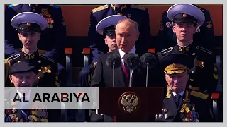 President Putin says 'real war' being waged against Russia in fiery Victory Day speech