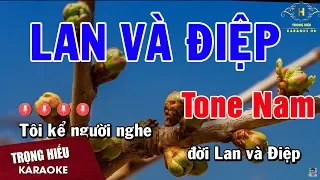 Karaoke Chuyện Tình Lan Và Điệp Tone Nam Nhạc Sống | Trọng Hiếu