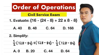 Order of Operations PEMDAS - Civil Service Exam Math Review