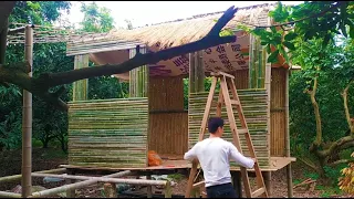 COMPLETE My free life in the wild for 11 days - I build a bamboo house and take care of a little dog