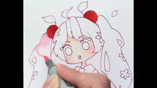 Coloring Sakura Hatsune Miku!