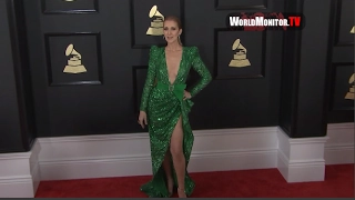 Celine Dion gorgeous at The 59th GRAMMY Awards Red carpet
