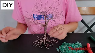 DIY How to make easy Gemstone tree Cách làm cây đá phong thủy dễ dàng