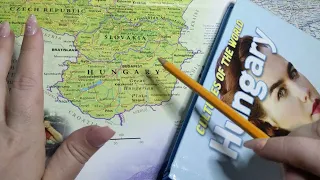 ASMR ~ Hungary History & Geography ~ Soft Spoken Map Tracing Page Turning