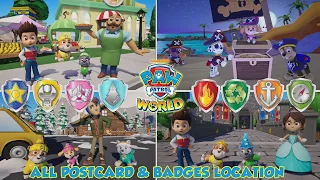 PAW Patrol World - All POSTCARD & BADGES LOCATION Walkthrough Gameplay