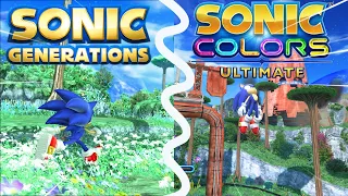 Sonic colors vs Sonic generations planet wisp COMPARISON